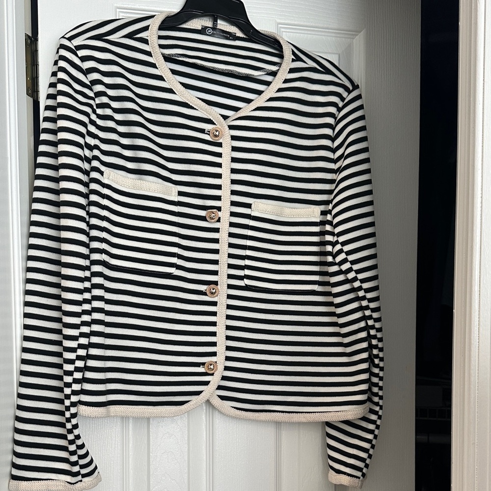 Striped Black and White Blazer